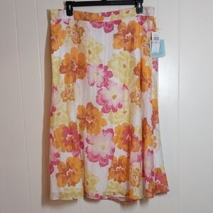CeCe Floral Lined Skirt 2X NWT